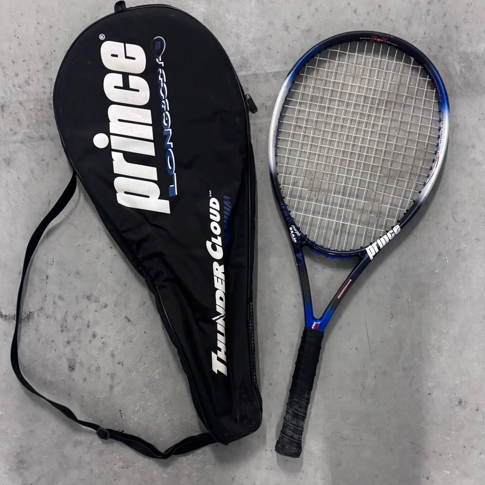 Prince ThunderCloud Tennis Racket with Black and Blue Design